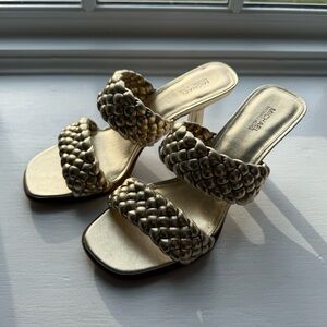 Michael Kors Metallic Gold Braided Heels